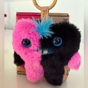 FUGGLER Baby Pinkles Black Heart Bag Charm King Ring NWT